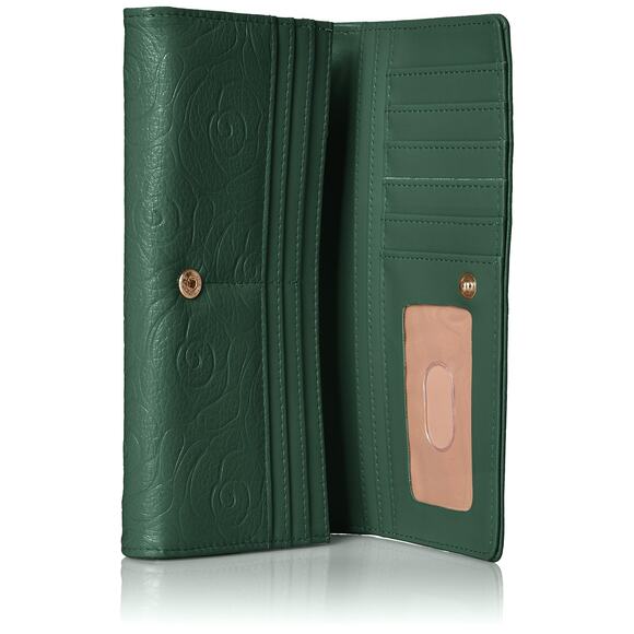 Buxton Rose Garden Expandable Clutch Green - Picture 5 of 5